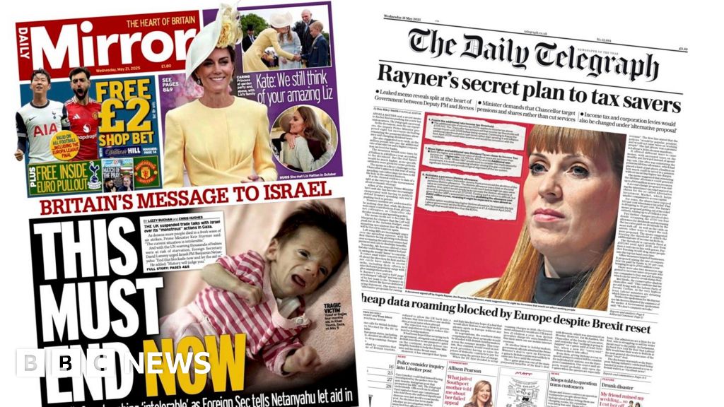 Newspaper headlines: 'This must end now' and 'Rayner's secret plan'